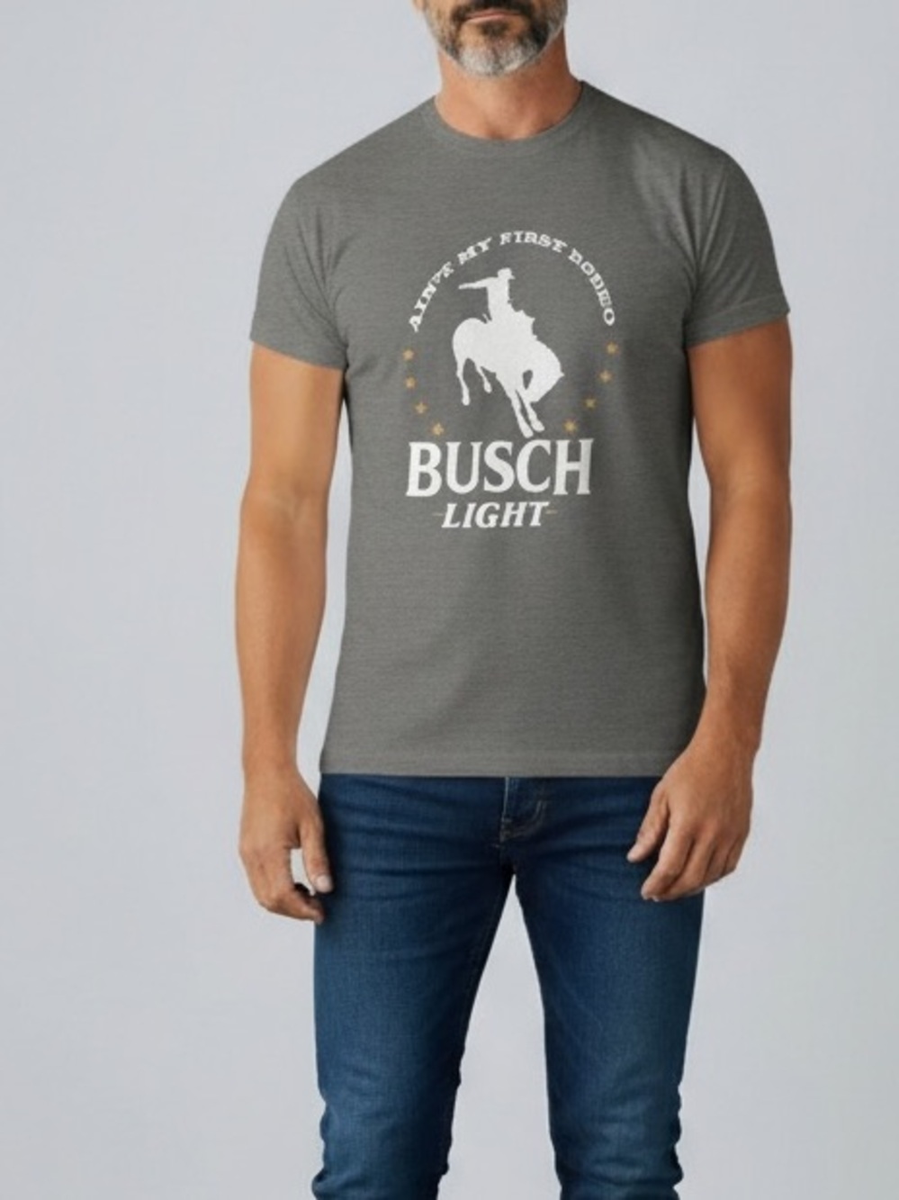 BUSCH LIGHT Ain’t My First Rodeo gray t-shirt size small like new